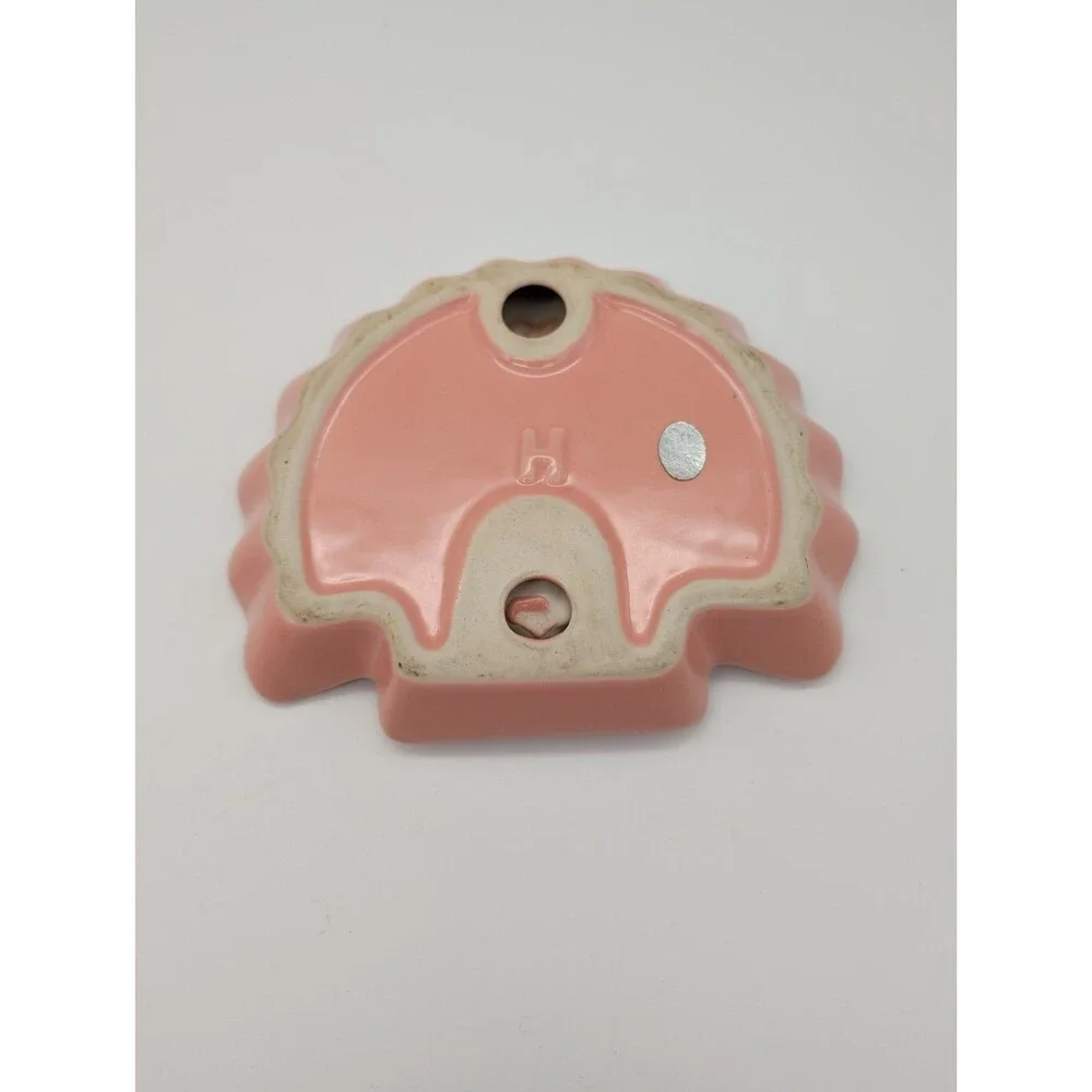 Vtg Haegar Soap Dish Ceramic Fan Sea Shell 1980s Blush Pink Nautical Coastal